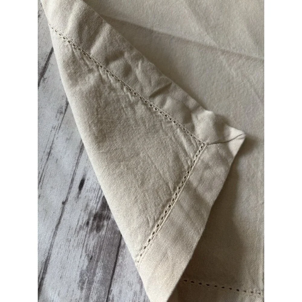 Set‎ of 4 Pottery Barn 100% Linen Square Napkins Oatmeal Beige 18
